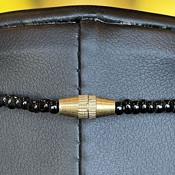 African Mali Clay Beaded Necklace Tribal Trade Bead 19” Length Barrel Clasp - Picture 7 of 7